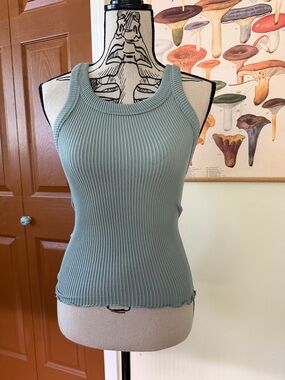Free People Ribbed Tank Top in Sage